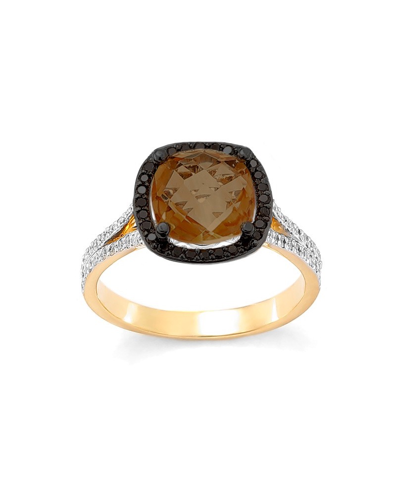 Wybór ilości kamieni w pierścionku zaręczynowym z kwarcem dymnym